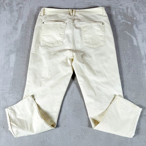 Curve Appeal Jeans Womens 14 Pale Yellow Denim Minimalist Jeggings High Rise - Picture 8 of 11